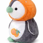 Cute Penguin Soft Toy with Orange Hoodie – Plush Cuddle Toy