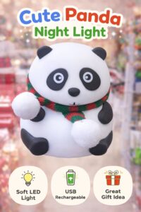 Cute Panda LED Night Light – USB Rechargeable Soft Glow Lamp