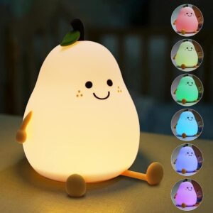 Cute Pear LED Night Lamp – USB Rechargeable